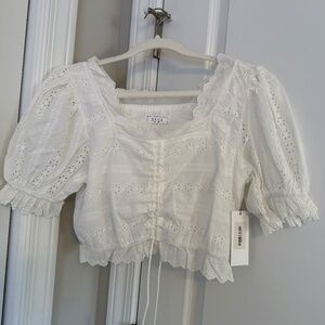 Sage the Label Eyelet Top